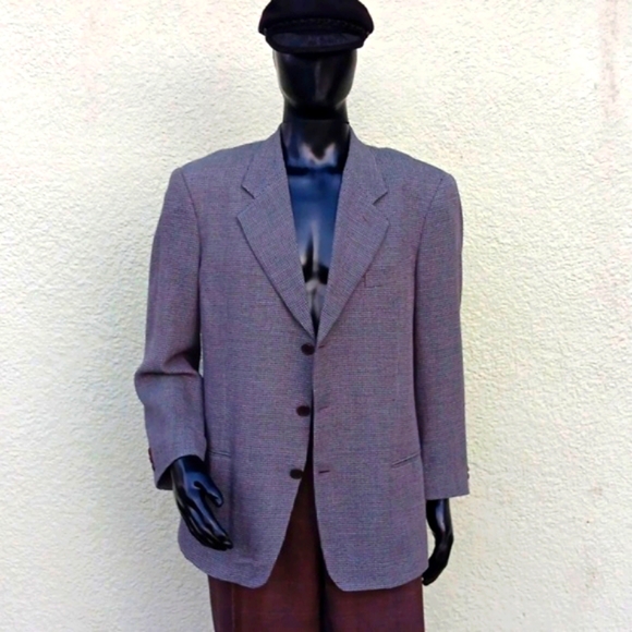 GIORGIO ARMANI LE COLLEZIONI MEN'S WOOL/POLYAMIDE-NYLON (3) BUTTON LUXURY BLAZER